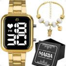 relogio feminino digital dourado + pulseira delicada + caixa casual presente edição limitada qualidade premium original relogio feminino digital dourado + pulseira delicada + caixa casual presente edição limitada qualidade premium original