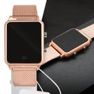 Relógio Feminino Digital Led Rose Silicone Garantia Barato