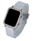 Relógio Feminino Digital Led Strass Zircônias Quadrado Silicone Ajustável / Relógios de Pulso Luxo Dourado Preto Rose