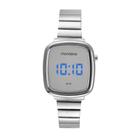 Relógio Feminino Digital Quadrado Espelhado Led Prata Referência: 32722L0MVNE2