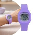 Relógio Feminino Digital Roxo Quadrado com Caixa e Pulseira de Silicone à Prova d Água Fashion Elegante Esportivo e Casual Onix