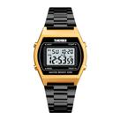 Relógio Feminino Digital Skmei 1328 Resistente à água 3 ATM Caixa em Resina Dourado Pulseira de Metal Preto Visor Cristal Mineral Quadrado Dobrável Relógio Feminino Digital Skmei 1328 Resistente à água 3 ATM Caixa em Resina Dourado Pulseira de Metal Preto Visor Cristal Mineral Quadrado Dobrável