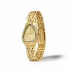 Relógio Feminino Dourado com Branco Luxo Pulseira em Aço Cravejado Elegante Mostrador Texturizado Analógico Fashion