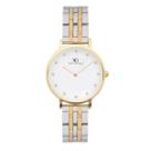 Relogio feminino dourado e prata Madison Diamond Bicolor Gold 32mm Saint Germain