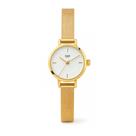 Relógio Feminino Dourado Mini Tulipa Gold Fundo Branco 22mm