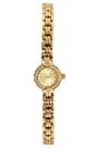 Relógio Feminino Dourado Original Mini Seculus Social com Strass Estilo Joia Elos em Forma de Corrente Pequeno