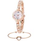 Relógio Feminino Dourado Rosé Pedras Strass Com Pulseira