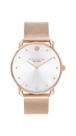 Relógio feminino elegante Coach Elliot em ouro rosa com pulseira de malha