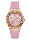 Relógio Feminino GUESS U1053L3 - Aço Inoxidável com Pulseira de Silicone Rosa