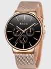 Relógio Feminino Lige Slim Pulseira Malha De Aço