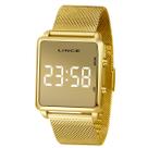 Relógio Feminino Lince Digital Original MDG4619LBXKX Pulseira Esteira Dourada