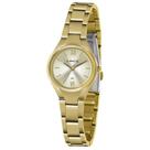 Relogio Feminino Lince dourado pequeno de aço algarismo romano LRGJ111L C3KX