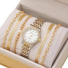 Relógio Feminino Luxo Dourado Prateado + Kit Pulseiras