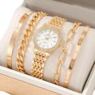 Relógio Feminino Luxo Dourado Strass+ Kit Pulseiras