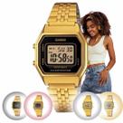 Relógio Feminino Marca Casio Vintage Feminino Pequeno Quadrado Digital Casual Dourado LA680WGA Relógio Feminino Marca Casio Vintage Feminino Pequeno Quadrado Digital Casual Dourado LA680WGA