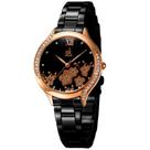 Relógio Feminino Moda Casual Design Elegante Flores Pulseira em Aço Inoxidável