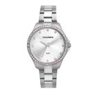 Relógio Feminino Prata com Cristais Coloridos Referência: 32739L0MVNE2