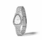 Relógio Feminino Prata Luxo Pulseira em Aço Cravejado Elegante Mostrador Texturizado Analógico Fashion