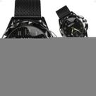 Relogio feminino preto aço inox + oculos proteção uv sol presente acetato social original black piano casual
