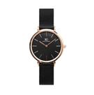 Relogio feminino preto Houston Rosé Gold 32mm Saint Germain