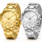 Relogio feminino prova dagua dourado + relogio aço strass social combo original kit redondo qualidade premium presente