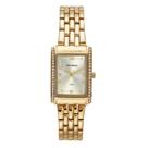 Relógio Feminino Quadrado Cristal Dourado - Mondaine