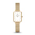 Relógio Feminino Quadrado Dourado Delicado Elegante De Pulso New Port