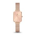 Relógio Feminino Quadrado Elegante Delicado New Port Luxo Rosé