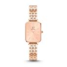 Relógio Feminino Quadrado Elegante Delicado Rose New Port