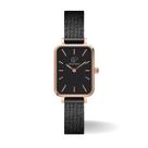 Relógio Feminino Quadrado Preto Rosê Vermont Full Black minimalista New Port