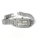 Relógio Feminino Retangular Strass Aço Inox