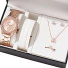 Relógio Feminino Rose Minimalista Luxo+ Kit Acessórios