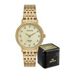 Relógio Feminino Seculus Dourado de Pulso Resistente