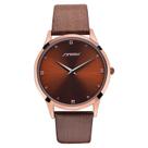 Relógio Feminino Sinobi Marrom Rose Gold Caixa de Metal Resistente Cor Rose Gold Inoxidável