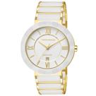 Relógio Feminino Technos Ceramic 2015BV/4B 40mm Aço Dourado/Cerâmica Branca