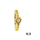 Relógio Fino Feminino Aço Inoxidável Chaoyada Com Pingente Dourado