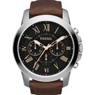 Relógio Fossil Grant Prata/Marrom Masculino FS4813/0PN