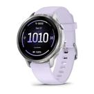 Relógio Garmin Venu 4 Pulseira de silicone prata com lavanda