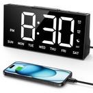 Relógio GOLOZA Digital com dois alarmes, porta USB, modo noturno