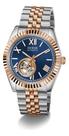 Relógio Guess Automático Gw0984g5 Bicolor Rosé Open Heart Prateado Ouro Rosegold Azul