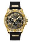 Relógio GUESS Comfortable Gold Tone Black Silicone U1132G1