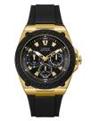 Relógio GUESS, confortável, preto, resistente a manchas, silicone U1049G5