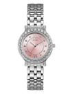 Relógio GUESS em aço inoxidável com cristal rosa em tom prateado U1062L2 Relógio GUESS em aço inoxidável com cristal rosa em tom prateado U1062L2