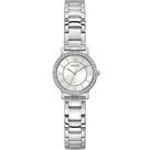 Relógio GUESS Ladies 28 mm com pulseira prateada com mostrador branco Relógio GUESS Ladies 28 mm com pulseira prateada com mostrador branco