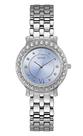 Relógio GUESS Ladies Silver Tone com mostrador azul, caixa de 34 mm Relógio GUESS Ladies Silver Tone com mostrador azul, caixa de 34 mm