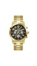 Relógio GUESS para homens, pulseira dourada, mostrador preto, caixa de 44 mm Relógio GUESS para homens, pulseira dourada, mostrador preto, caixa de 44 mm