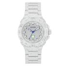 Relógio GUESS, tamanho médio, 42 mm, pulseira branca, mostrador branco, resistente à água Relógio GUESS, tamanho médio, 42 mm, pulseira branca, mostrador branco, resistente à água