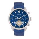 Relógio HERITOR Arthur Automatic para homens, pulseira de couro azul
