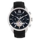 Relógio HERITOR Arthur Automatic para homens, pulseira de couro preta
