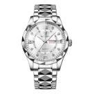 Relógio impermeável que brilha no escuro com calendário duplo masculino 43 mm